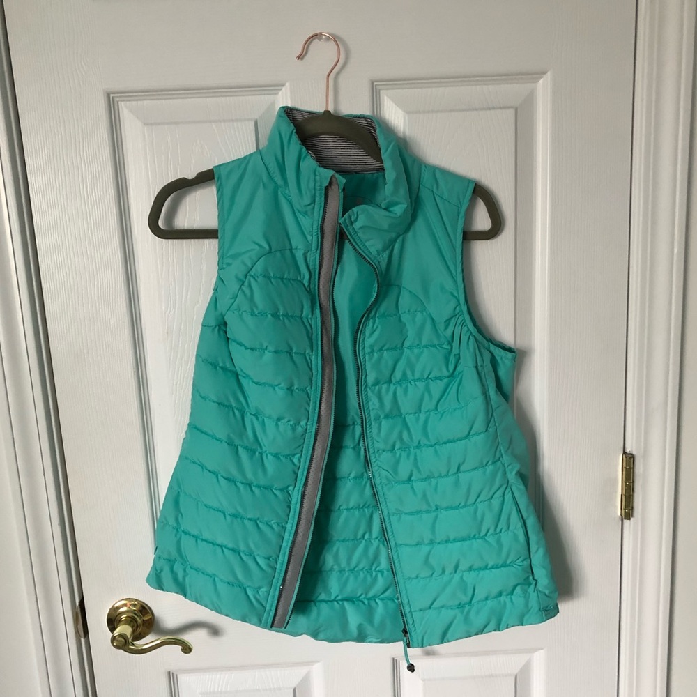 Light blue puffy vest